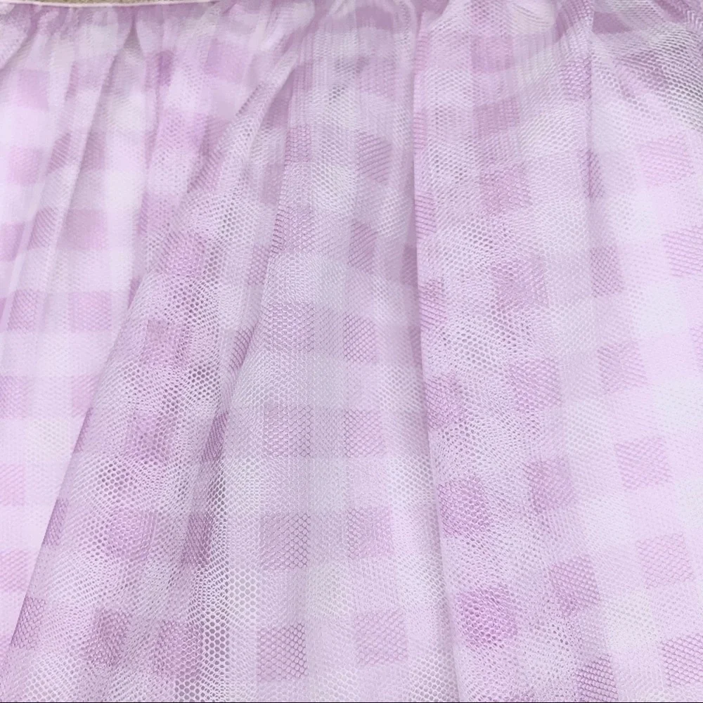 Carter’s 2T White Pink Plaid Tutu Skirt Gold Glitter Waistband Ballet NWT